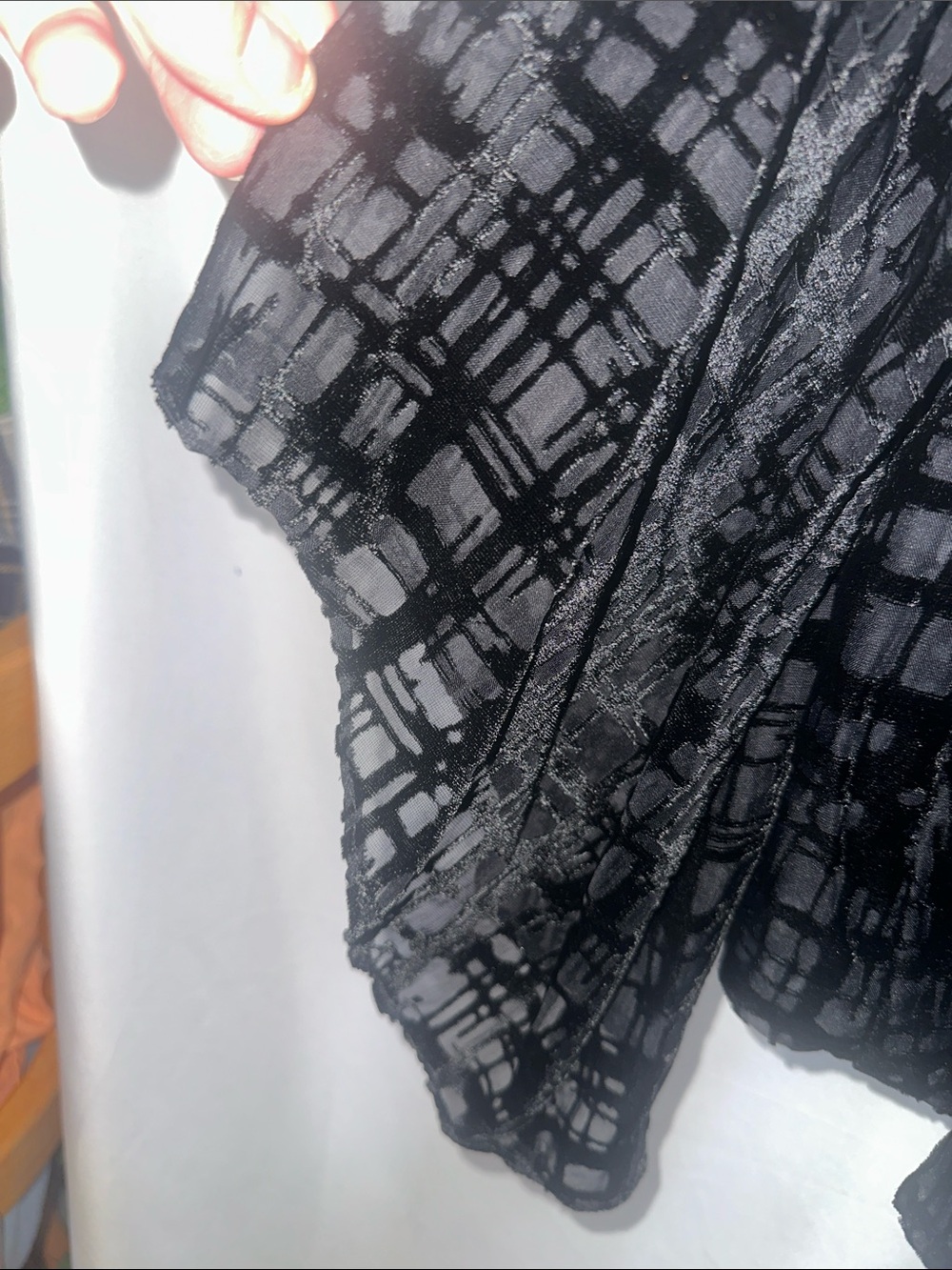Alfani Black Sheer Grid-Print Blouse - Picture 7 of 8